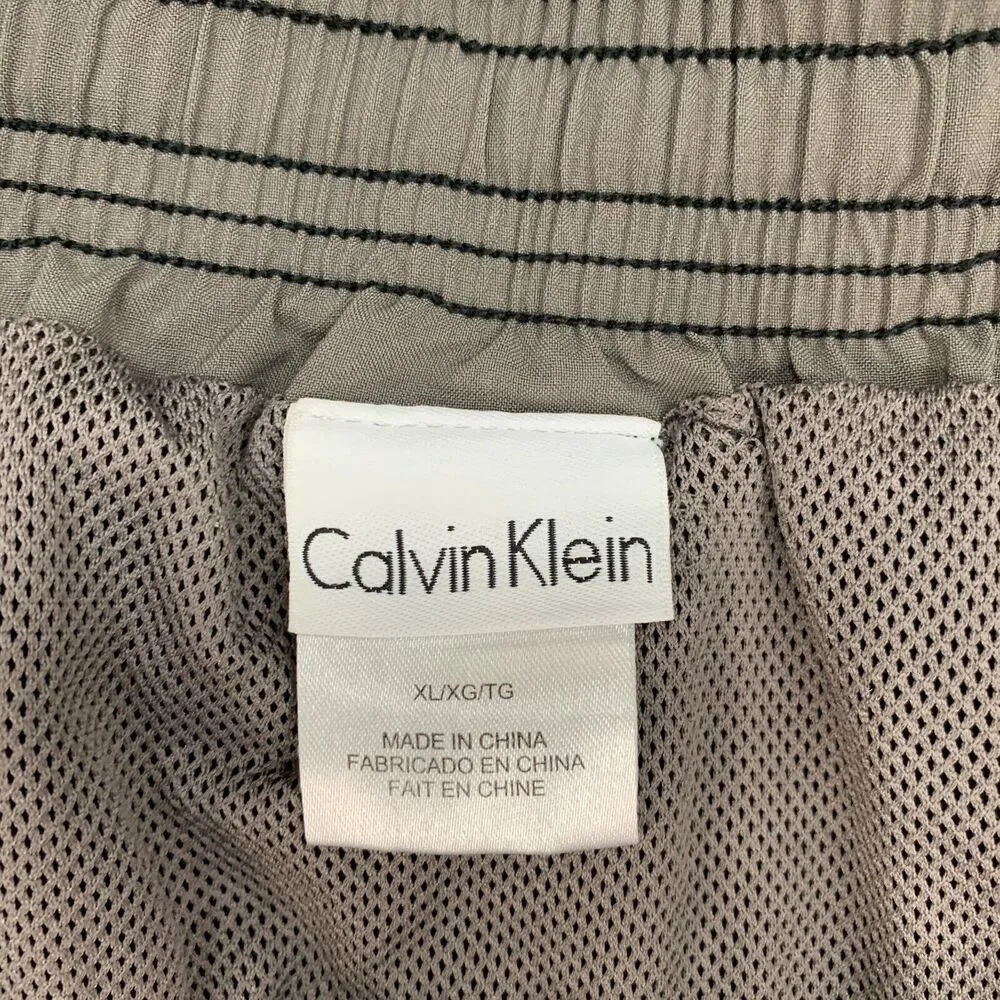 Calvin Klein Boardshorts Mens XL Extra Large Black Drawstring Lined Swim Trunks